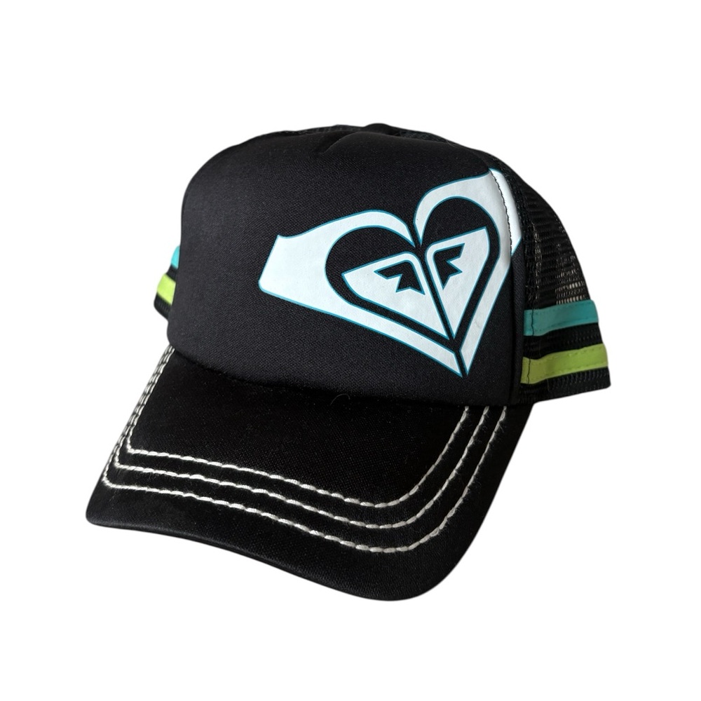 Roxy Black SnapBack Trucker Logo Hat